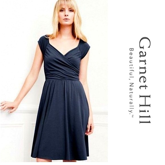 Garnet Hill Dresses & Skirts - *NWOT* GARNET HILL Faux Wrap Cotton Dress